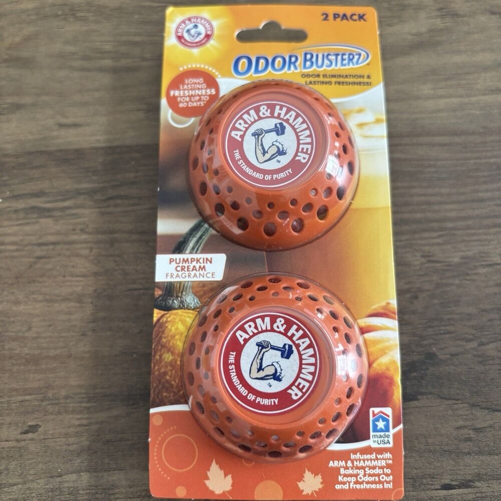 Arm and Hammer Odor Busterz Odor Eliminator Pumpkin Cream Scent, 1 Pack =2 Balls